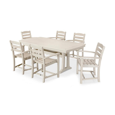 POLYWOOD La Casa Cafe 7 Piece Arm Chair Dining Set - Sand